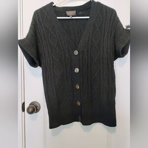 Black Cashmere Short Sleeve Sweater Sz S